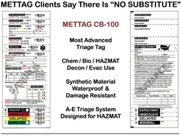 METTAG CBRN Emergency Triage Tag - pack of 25 - Image 2